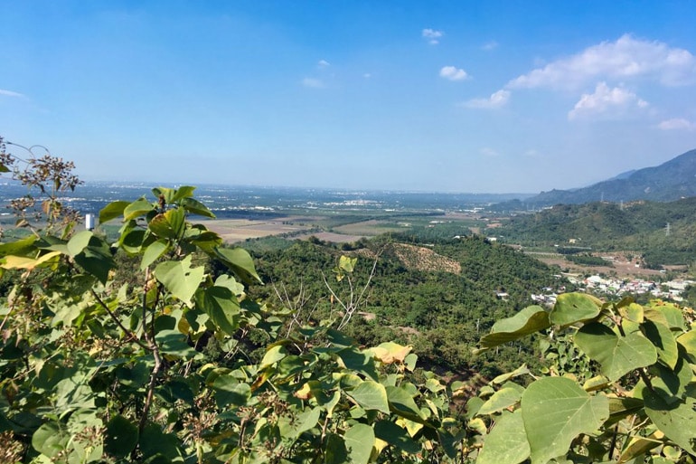 Looking out on the farms below